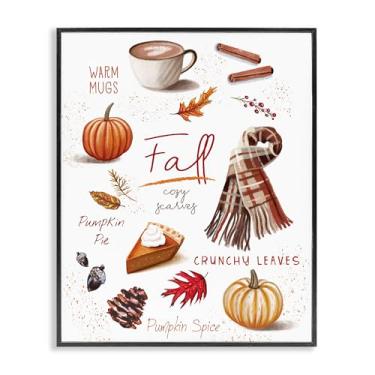 Imagem de Stupell Industries Arte giclée emoldurada em preto Favorite Autumn Things, design de Elizabeth Tyndall, 28 x 35 cm