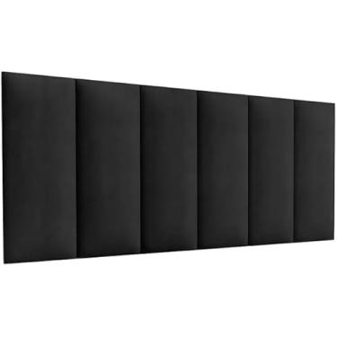 Imagem de Cabeceira Cama Box Casal 140x45 Preta Ane