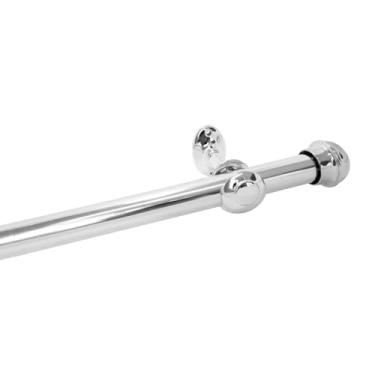 Imagem de Varão Para Cortina Simples 2,00 Metros 19mm com Ponteira e Suporte(CROMADO)