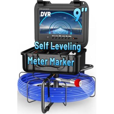 Imagem de anysun Câmera de Esgoto Autonivelante, Câmera de Inspeção de Esgoto 200 Pés com Monitor de 9 '' e Gravador Dvr com Cartão de 32 Gb, Câmera de Tubo com 12 Luzes Ajustáveis, Câmera de Encanamento para I