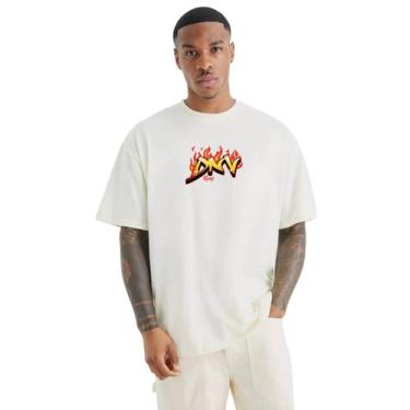 Imagem de Camiseta Marfim Oversized Logo Fire Street DNV - Di Nuevo, M, Bege