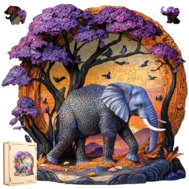 Imagem de Quebra-cabeça de madeira Quienisray Elephant Forest 500 peças - Qiueni