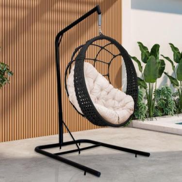 Imagem de Cadeira Balanço Ninho Suspenso em Corda Náutica Luxo com Suporte - Ace