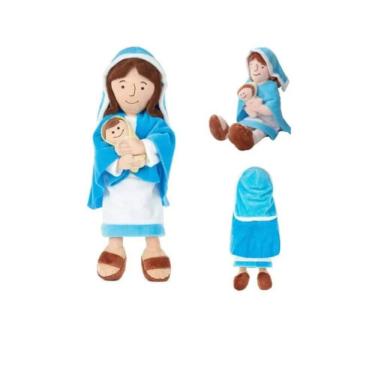 Imagem de Boneca De Pelúcia Virgem Maria Mãe De Jesus Almofada 30Cm