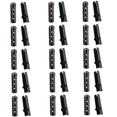 Imagem de Aglets para cadarços de metal com pontas de cadarço para substituição de reparo de tênis e extremidades de cadarço para moletons com cordão, Pistola preta, 0.14x0.71'' (3.5x18mm)-15 PCS