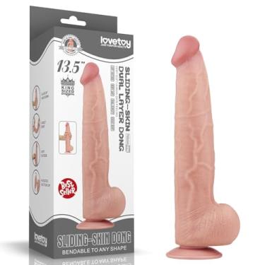 Imagem de Pênis Realístico Dupla Camada 34 cm Bege - Lovetoy King Sliding Skin