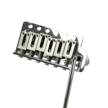 Imagem de OVSAL Ponte De Guitarra Elétrica 10,5 Mm, Cromada, Tremolo 6 Pontos, Bloco Liga Zinco, Placa Aço Inoxidável, Cordas Partida, Stratocaster