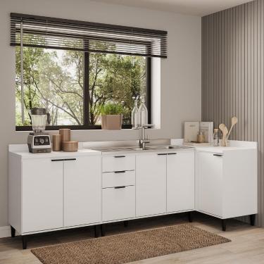 Imagem de Conjunto Balcões Miami Light Carraro Branco