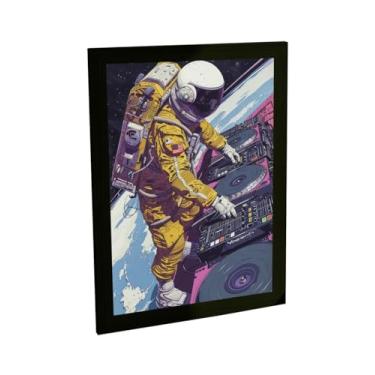 Imagem de Quadro Decorativo Engraçado Astronauta Dj Som Festa Decoração Poster Quarto Sala