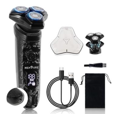Imagem de MENSURE Barbeadores elétricos para homens - Navalha elétrica rotativa 4D com cabeças flutuantes 3D, aparador de barba recarregável sem fio, à prova d'água IPX7, tela de LED, ideal para viagens
