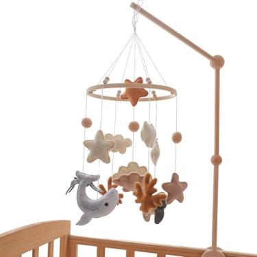 Imagem de Móbile para Berço, Sino De Cama, Animais Marinhos De Feltro Brinquedos Penduráveis De Desenho Animado Sino De Decoração Para Quarto De Bebé Meninos E Meninas No Berçário E Dormitório