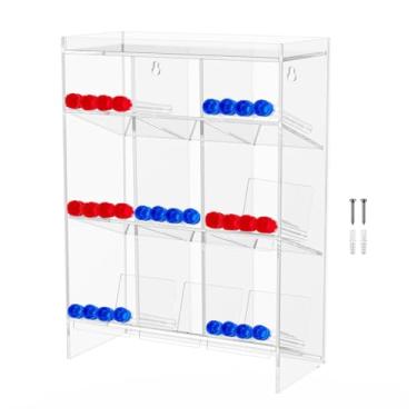 Imagem de Rack de tubo de ensaio de acrílico transparente com 9 grades para montagem na parede, adequado para tubos de teste de laboratório, prateleiras de armazenamento doméstico e de escritório (40,6 x 30,5 x