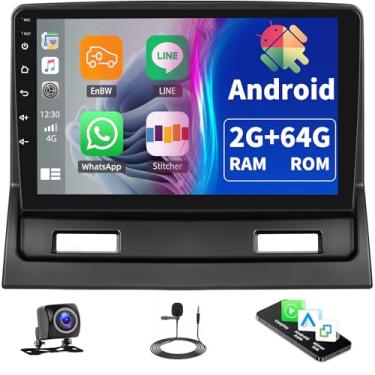 Imagem de [2 + 64 G] Estéreo automotivo Android 15 para Mitsubishi Galant 2003-2012 com carro sem fio e Android Auto, rádio veicular com tela sensível ao toque de 9 polegadas com link espelhado Bluetooth FM/RDS
