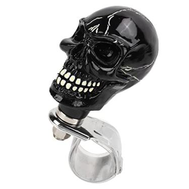 Imagem de ZJchao Botão do Volante, 3 Cm de Diâmetro de Resina Giratória Giratória Booster Skull Shave Spinner Giration Spinner Girlner Knob for Cars Caminhões Tractors Barcos (Preto)