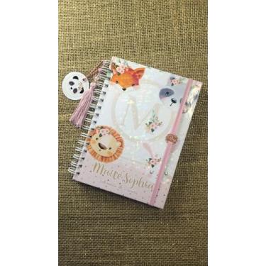 Imagem de Caderneta de Saúde Infantil Personalizada, Tema Animais (m2), Capa Holográfica, A5, com Chaveiro e Pingente