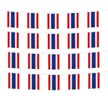 Imagem de FFILL 20 pés 20 bandeiras bandeira da Tailândia, pequena bandeira da Tailândia, para festas, lojas e decorações de bares, e celebrações do dia internacional. Bandeiras temáticas de países asiáticos