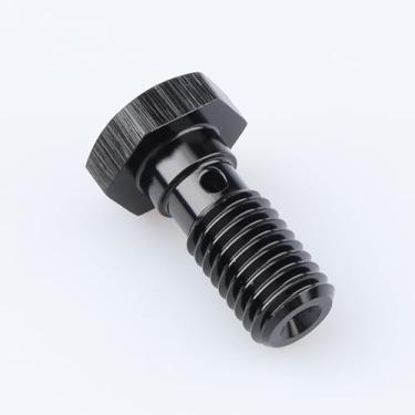 Imagem de Parafuso de bomba de óleo de combustível de alumínio preto para ajuste banjo M10 x 1,5 fios de 23 mm