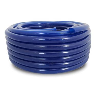 Imagem de Mangueira de jardim siliconada flexivel e resistente ao sol que não dobra e leve de 50 metros (Azul)