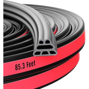 Imagem de SOZATO Tira de Vedação de Porta de Carro, Borracha, 3 Camadas, Estrutura Piramidal, Vedação de Borracha Automotiva, Autoadesiva, Isolamento Acústico, Tira de Vedação, Adequada para (Pirâmide 85,3 Pés)