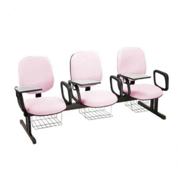 Imagem de Cadeira Em Longarina Para Escolas Linha Uno Rosa - DESIGN OFFICE MÓVEI