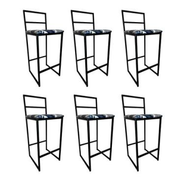 Imagem de Kit 6 Banqueta para Cozinha Industrial Balcão Área externa Alta Madri 