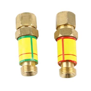 Imagem de Válvula de retenção de prisão de flashback de acetileno de oxigênio de alta qualide Construção de latão M16x1 5 Frea para solgem Equipamento de segurança tocha de corte 1 par de