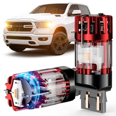 Imagem de ZONBEAM Lâmpadas de seta frontal LED âmbar 7443 para RAM 1500 2019-2025/2500 3500 2019-2024 - CANBUS livre de erros (plug-and-play), sem hiperflash - Potente e super brilhante com ventilador de