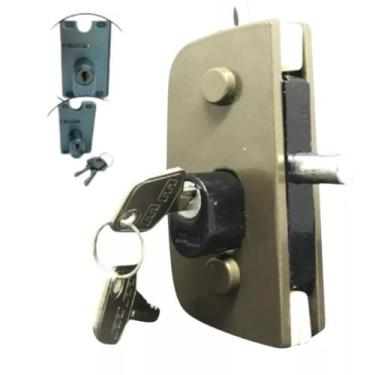 Imagem de Kit Fechadura 1520 Bronze Blindex Porta De Abrir Vidro Temperado + Cha