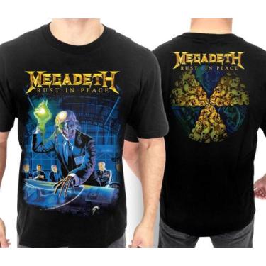 Imagem de XX Camiseta Megadeth Of0067 Consulado Do Rock Plus Size, XXX, Preto