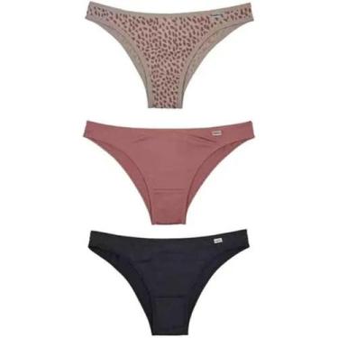 Imagem de Del Rio Kit 3 Calcinhas Tanga Microfibra Estampa Felícia Tamanho G