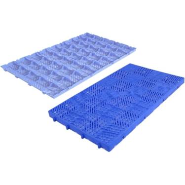 Imagem de Paletes De Plástico Para Armazenamento No Porão, Palete De Almofadas De Grade De Transporte Encaixável De Plástico, Intertravamento Leve Para Dunge, Paletes De Plá, 3pcs, 39.4x24x2in