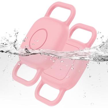 Imagem de DDJ Capa para coleira de cachorro para Tile Life360 Mate 2024/2022 Bluetooth Tracker, pacote com 2, capa de silicone impermeável, suporte protetor de corpo inteiro para coleira de gato rastreador de