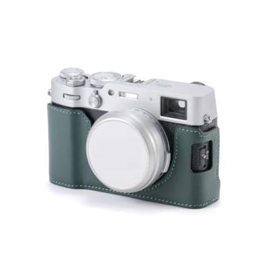 Imagem de Tilta Capa de couro para câmera compatível com Fujifilm X100VI (verde) | Punho de mão integrado | Proteção inferior | Aba pequena para acesso à bateria | Leve e montável em tripé através de parafusos