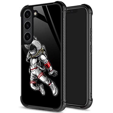 Imagem de Capa para Samsung Galaxy S23, capa Space Slam Dunk Galaxy S23 5G para meninos e homens, design padrão à prova de choque capa de vidro orgânico antiarranhões compatível com Samsung Galaxy S23 de 6,1 polegadas