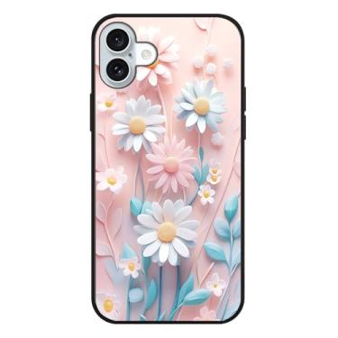 Imagem de OUYAGAOYUAN Capa de TPU compatível com iPhone 16, imagens de flores de argila à prova de choque com design exclusivo para mulheres e meninas