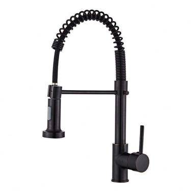 Imagem de Torneira Cozinha Gourmet Inox Luxo Modelo:preto Agua Fria Bancada