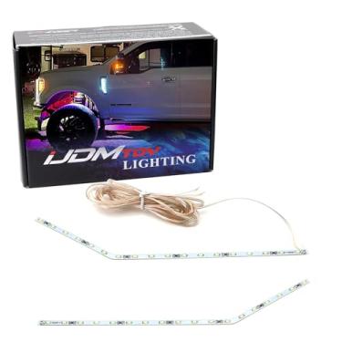 Imagem de iJDMTOY Kit De Iluminação Fundo Led Branco Xenon Compatível Com Para-Lamas Laterais Super Duty Ford F250 F350 F450 2017-2021, Emblema Cromado