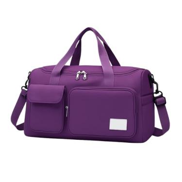 Imagem de Bolsa de Academia Viagem Esportiva, 48x28x26cm Com Compartimentos Múltiplos, Porta Tênis calçados e Alça Ajustável (Roxa)