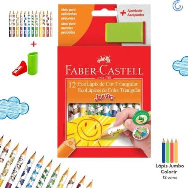 Imagem de Lapis de Cor 12 Cores Jumbo Triangular - Faber Castell