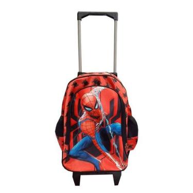 Imagem de Mochila Escolar Infantil com Rodinhas Spider Man Vermelho - GV Bolsas 