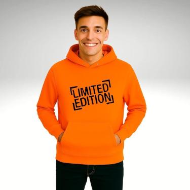 Imagem de Moletom Unissex Canguru Blusas de Frio Casaco Fechado Liso Estampado Edição Limitada-Unissex