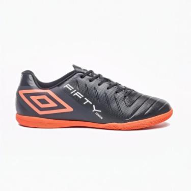 Imagem de Chuteira Futsal Salao Umbro Fifty VI League Futebol Adulto, Preto, 41