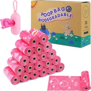 Imagem de KIDOFLY Sacos para cocô de cachorro, 300 unidades, à prova de vazamentos e sacos de lixo perfumados para passear com cães, limpeza de parque/quintal - Sacos ecológicos para cães pequenos/médios