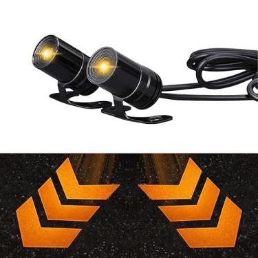 Imagem de Luz de seta LED de 8-30V para motocicleta, 2 peças pisca-pisca de projeção de 3 setas cor âmbar, suporte de superfície autoadesivo à prova d'água, para carro, quadriciclo, scooter, bicicleta, caminhão