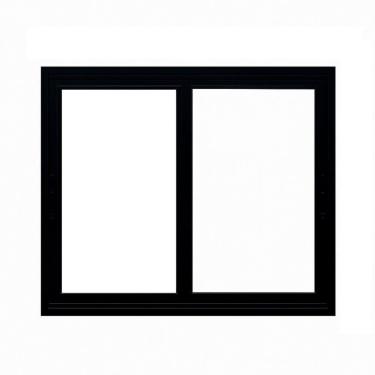 Imagem de Janela Correr 2 Folhas Vidro 200cm x 100cm Vidro de Segurança 6cm Fábrica do Alumínio Preto