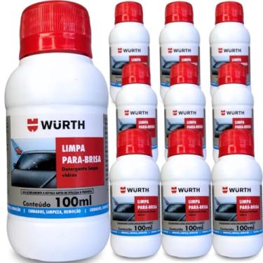 Imagem de Kit 10 Limpa Para Brisa Wurth 100Ml Fluido Limpador de Vidros Automotivo