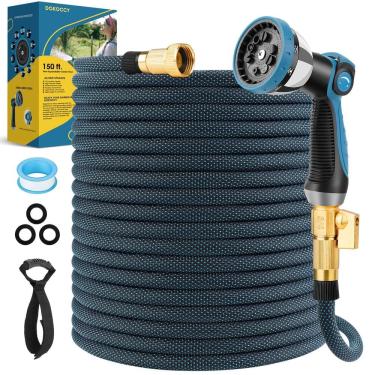 Imagem de Mangueira de jardim DOKOCCY não expansível de 150 pés com bico de 10 funções