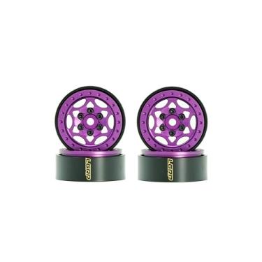 Imagem de Little Guy Racing Parts Ghost Series 1.0 Beadlock Wheels Compatible with 1/24 Scale RC Axial SCX24, RGT, Element, Enduro, URUAV, (Purple), 28mm (1.1") x 31mm x 13mm (4 Wheels Per Order) LGW505