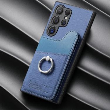 Imagem de Capa tipo carteira magnética com porta-cartões para Samsung Galaxy A54 5G (para Samsung Galaxy A54 5G/Azul)