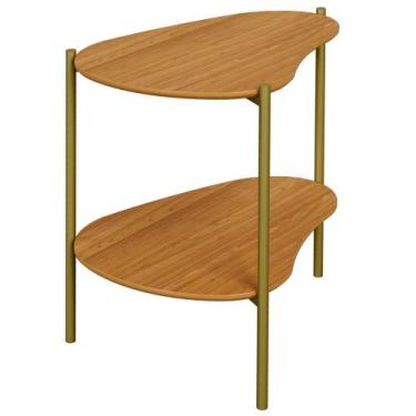 Imagem de Mesa Lateral Para Sala de Estar Orgânica Industrial 60cm Hagar D03 Fre